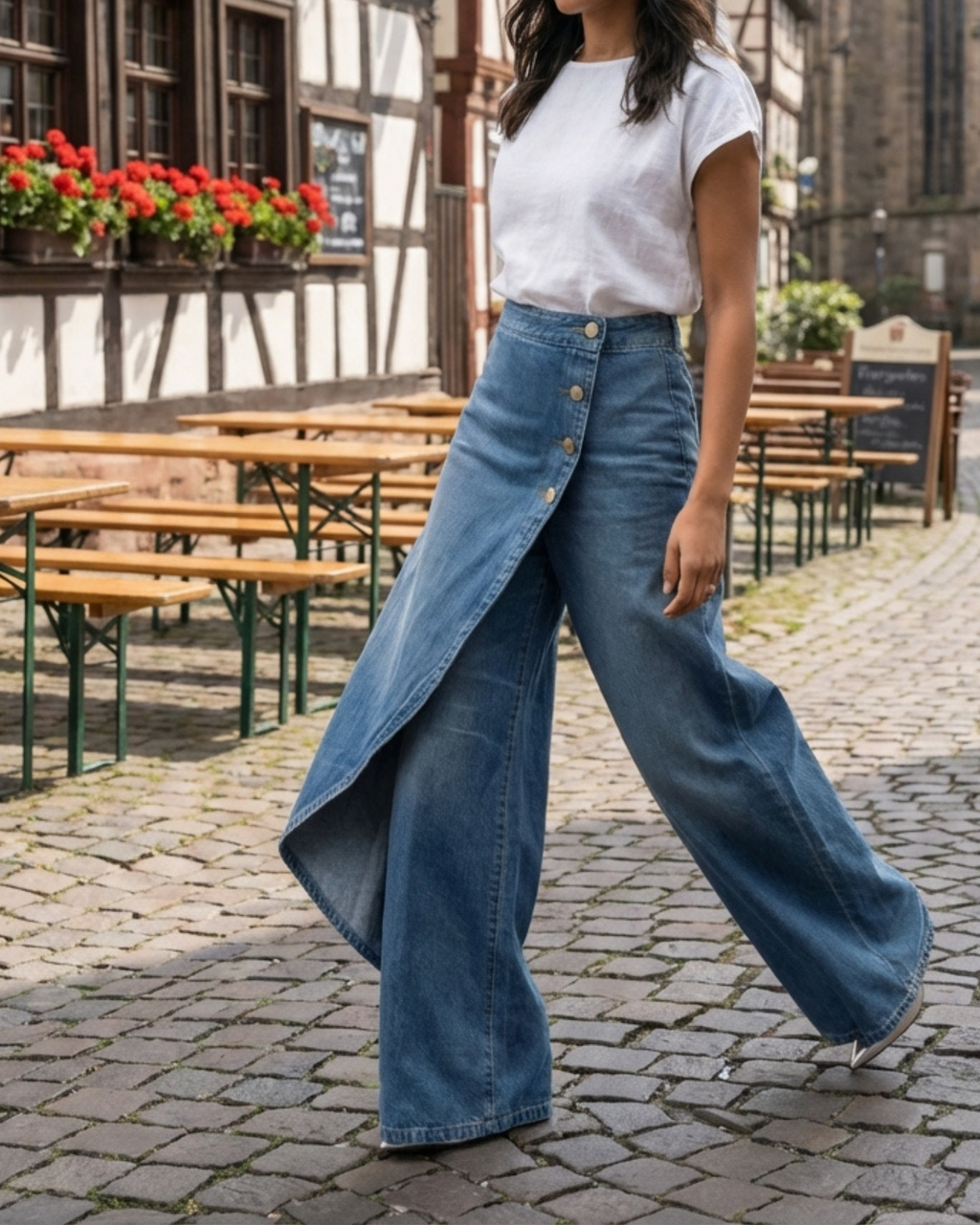 Pantalon Serena À Pinces En Jean