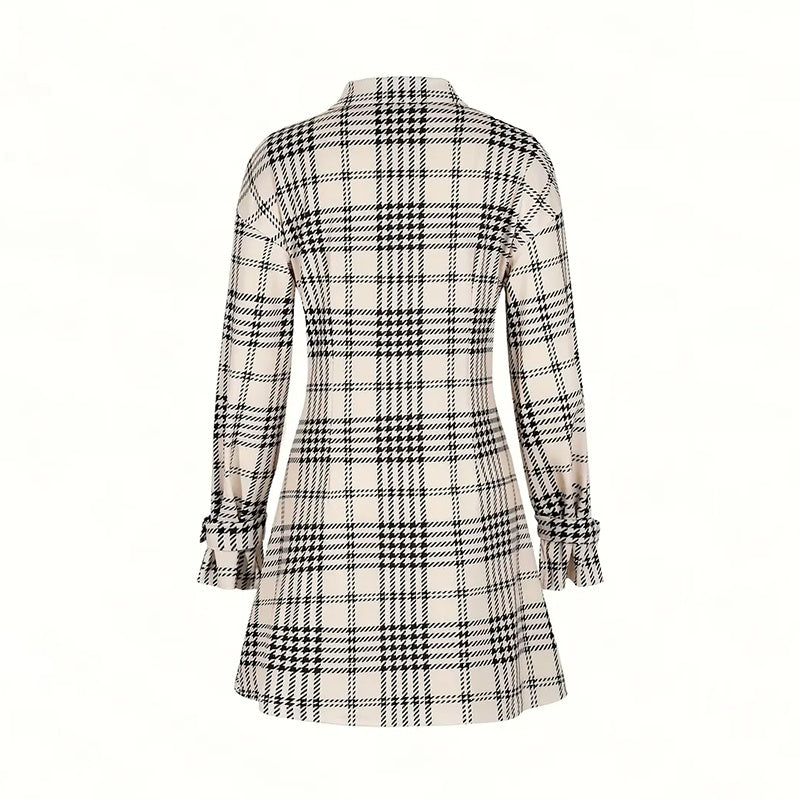 Robe-Chemise À Carreaux Avec Manches Longues