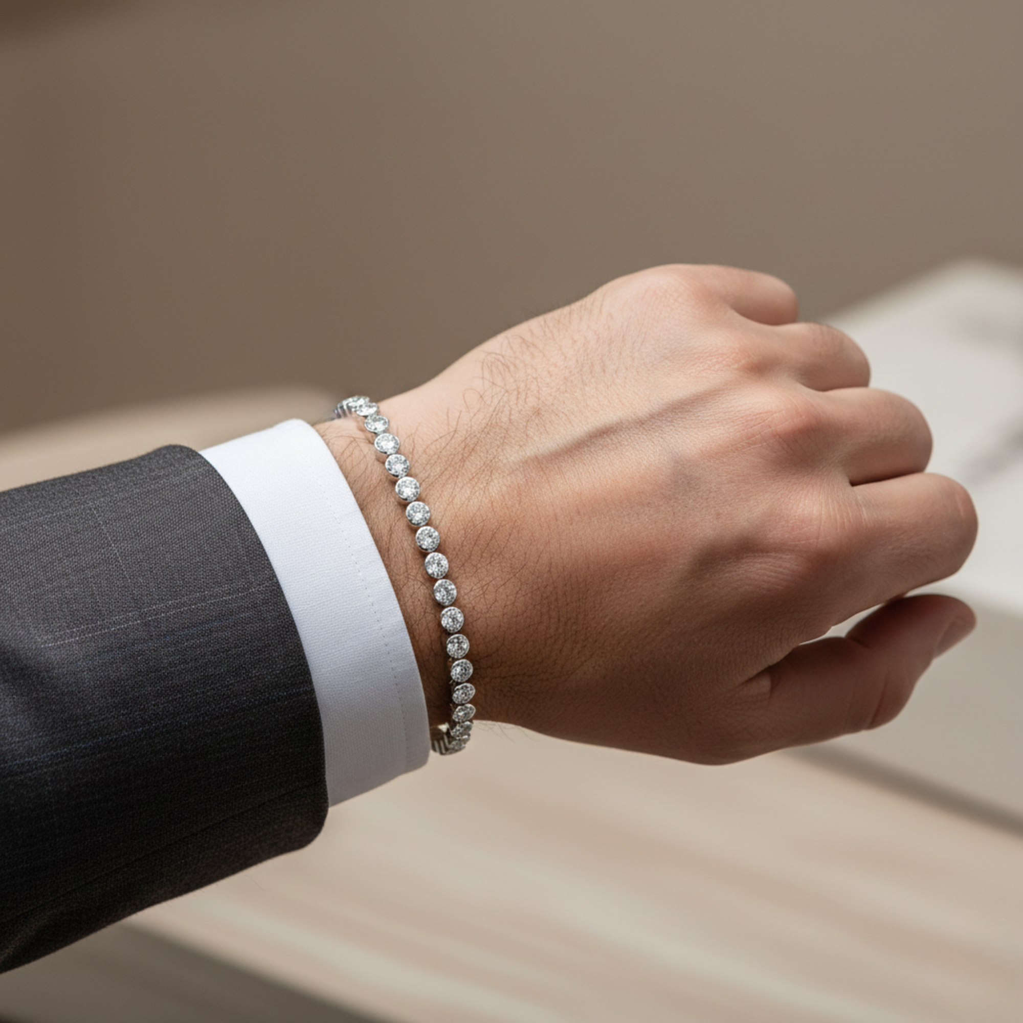 Éloria | Bracelet tennis 4 mm ajustable finition or ou argent 17 cm