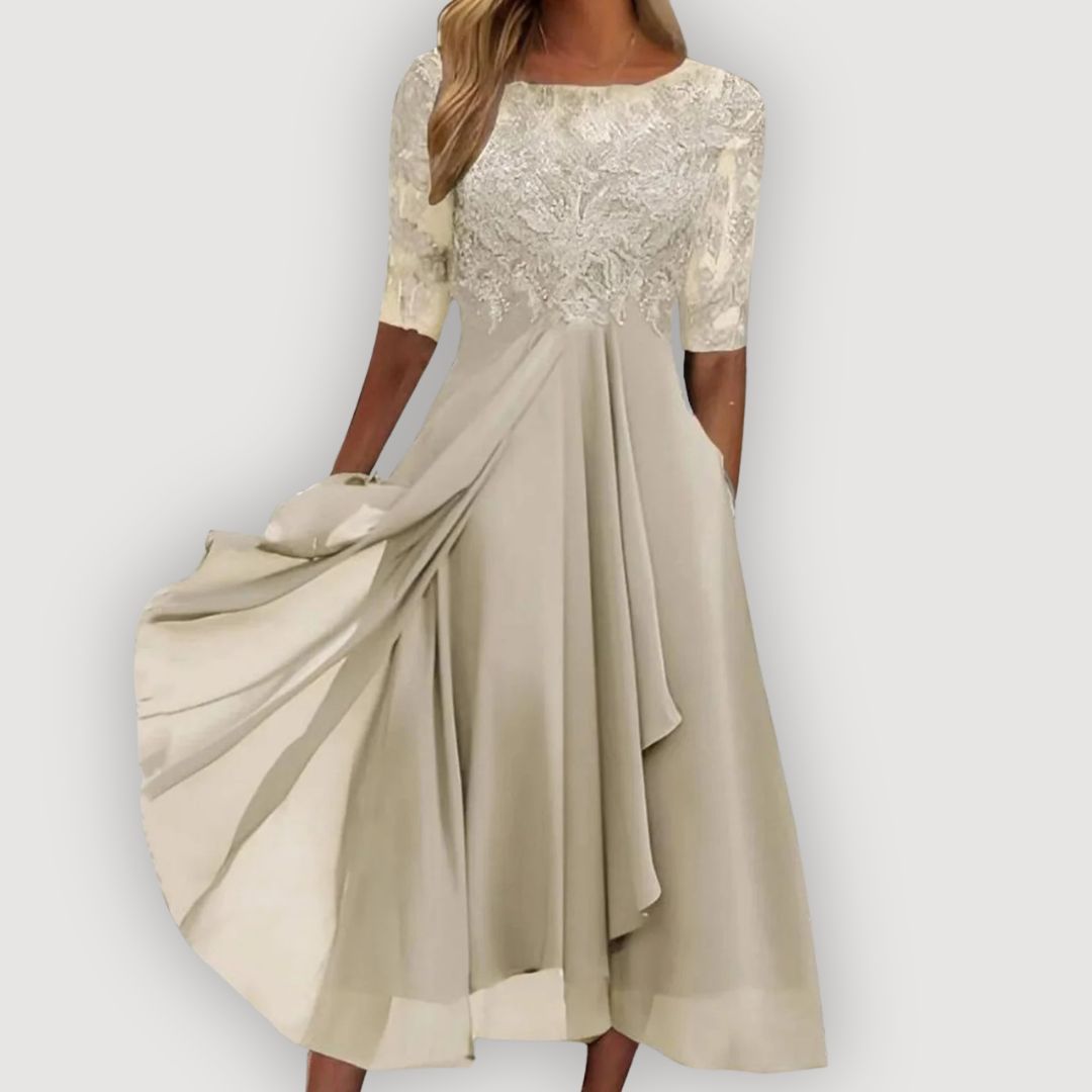 Robe Céline Élégante En Mousseline