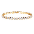 Éloria | Bracelet tennis 4 mm ajustable finition or ou argent 17 cm