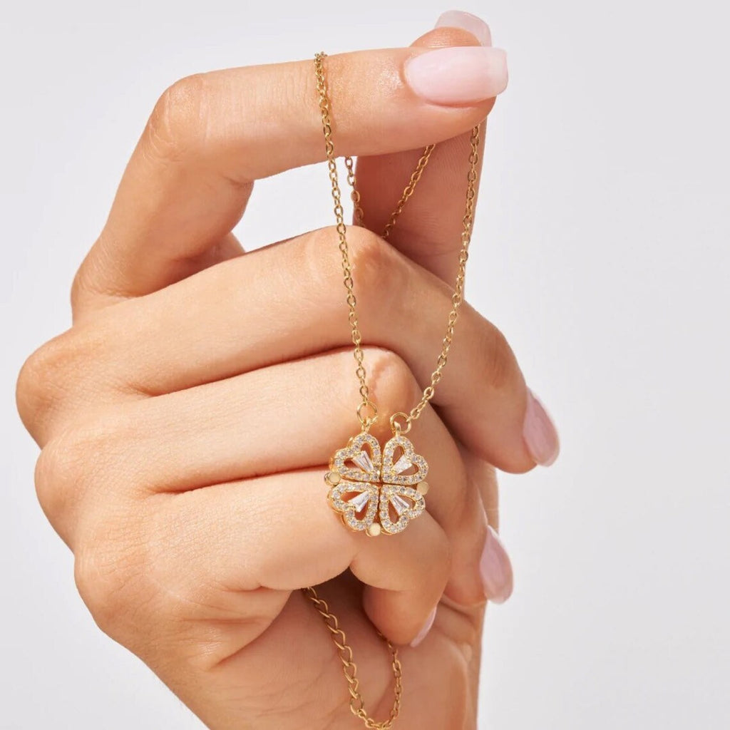 Clémence | Collier Trèfle Porte-Bonheur Serti de Cristaux