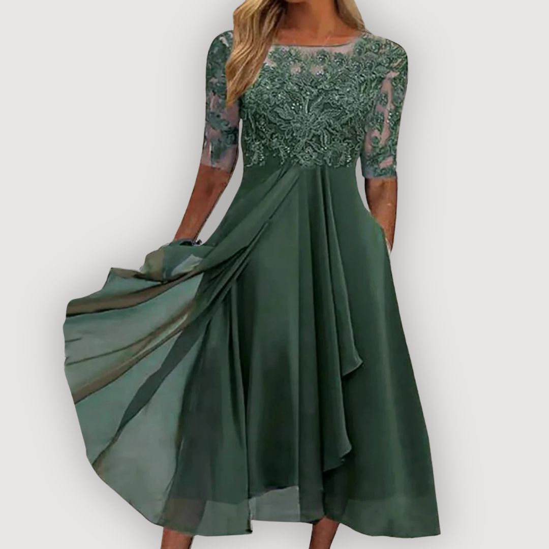 Robe Céline Élégante En Mousseline