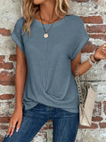 T-shirt Mallory Torsadé En Tricot Gaufré