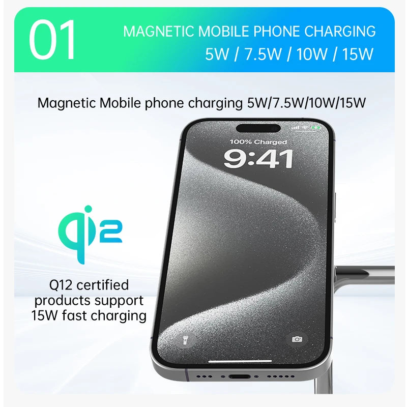 Chargeurs magnétiques sans fil 3 en 1