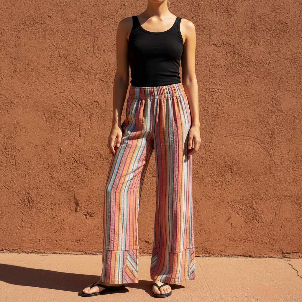 Pantalon Tissé "Azura 70s" Ultra Confortable