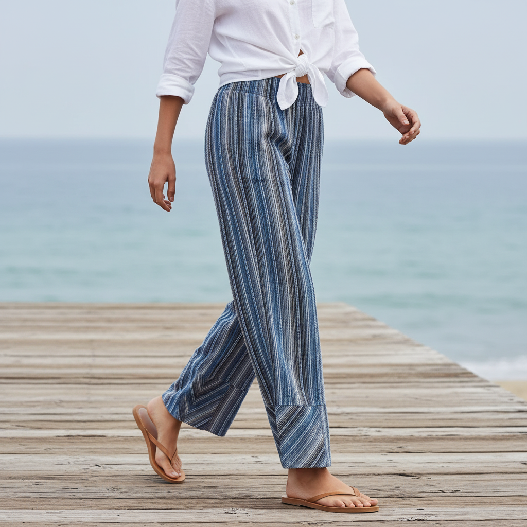Pantalon Tissé "Azura 70s" Ultra Confortable