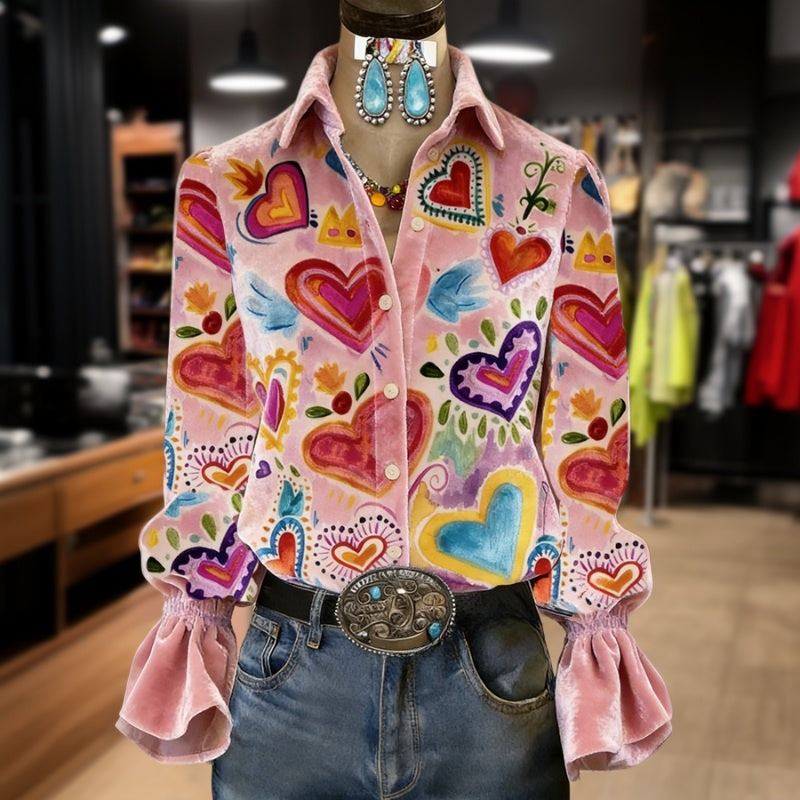 Chemisier Rétro Amour En Velours