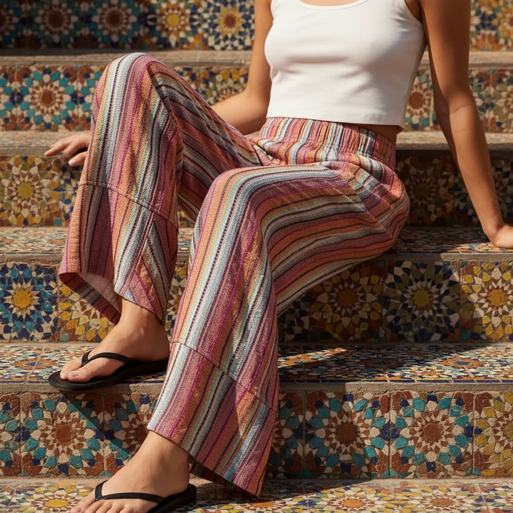 Pantalon Tissé "Azura 70s" Ultra Confortable