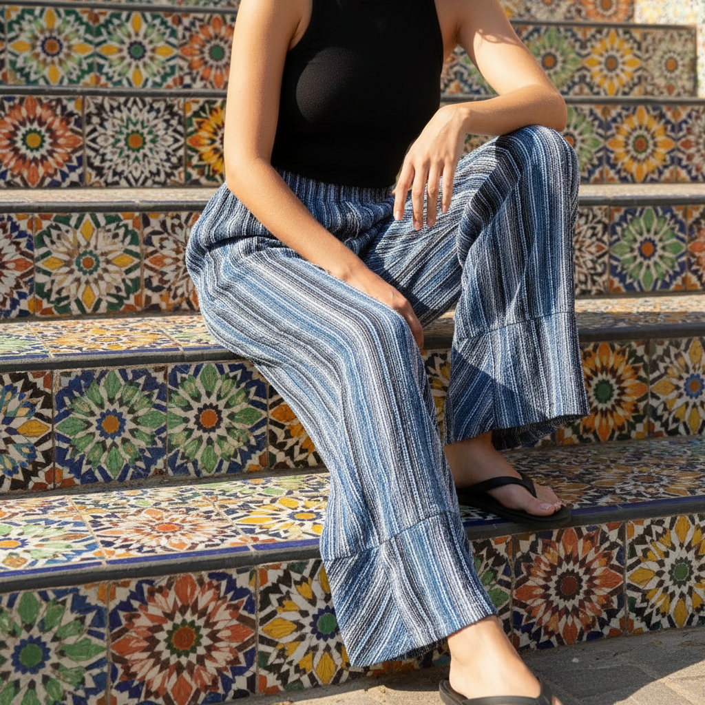 Pantalon Tissé "Azura 70s" Ultra Confortable