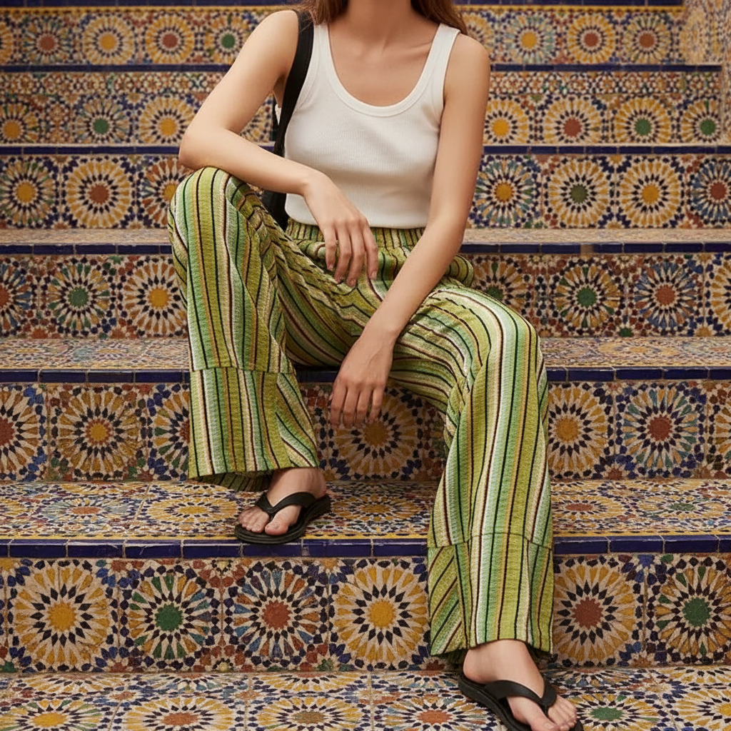 Pantalon Tissé "Azura 70s" Ultra Confortable