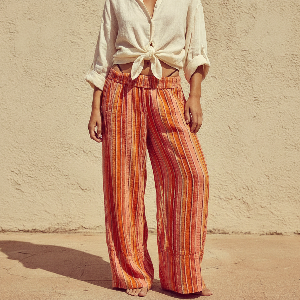 Pantalon Tissé "Azura 70s" Ultra Confortable