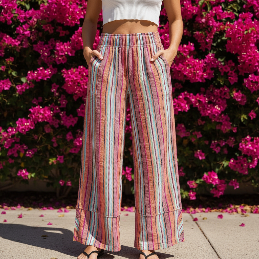 Pantalon Tissé "Azura 70s" Ultra Confortable