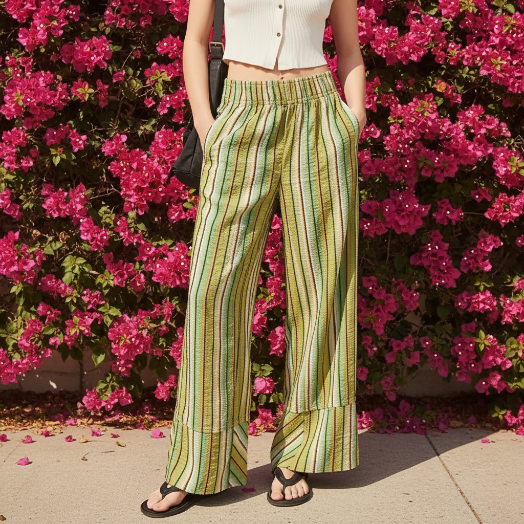 Pantalon Tissé "Azura 70s" Ultra Confortable