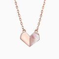 Inès | Collier Cœur Géométrique en Nacre et Métal Poli