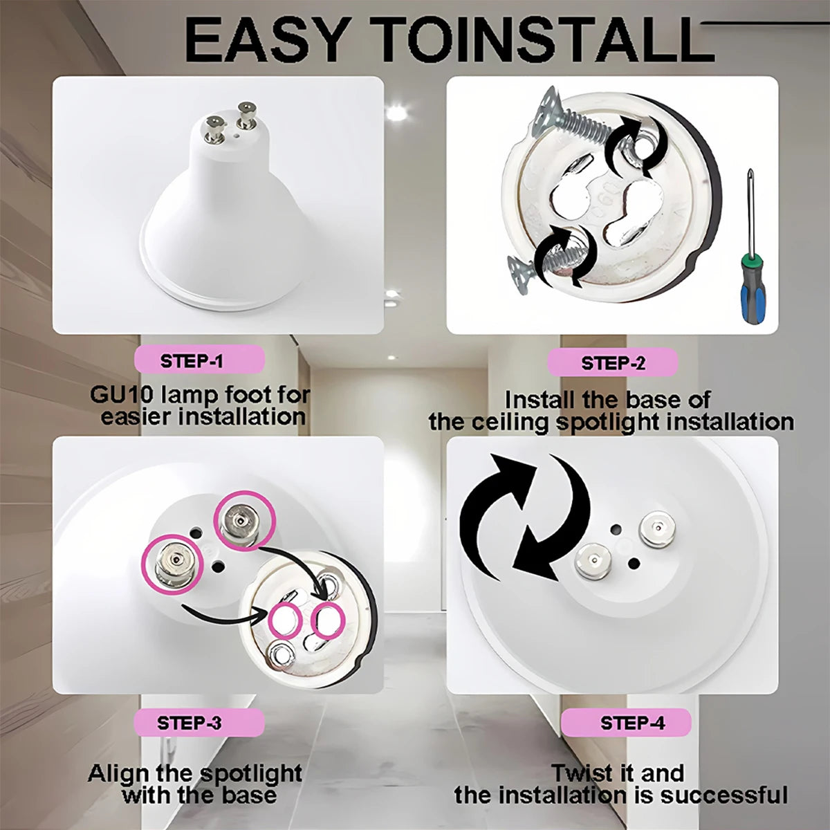 Ampoule LED GU10 RGB à intensité variable