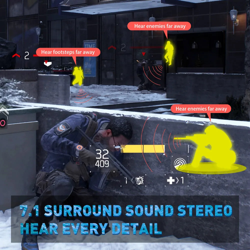 Casque de jeu USB pour PC/PS4/PS5