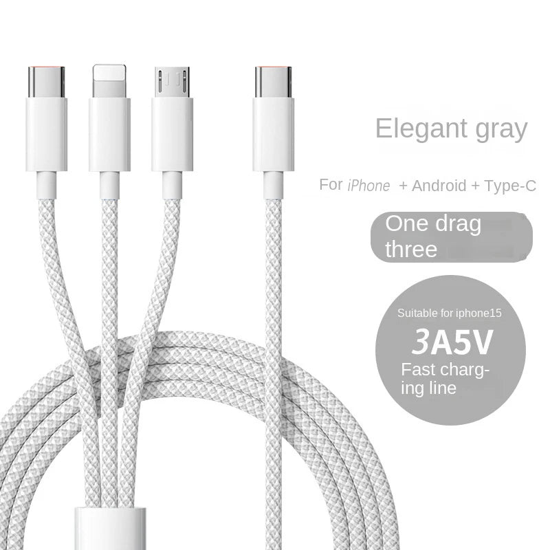 Câble chargeur USB C vers type C 100 W Câble USB C 3 en 1