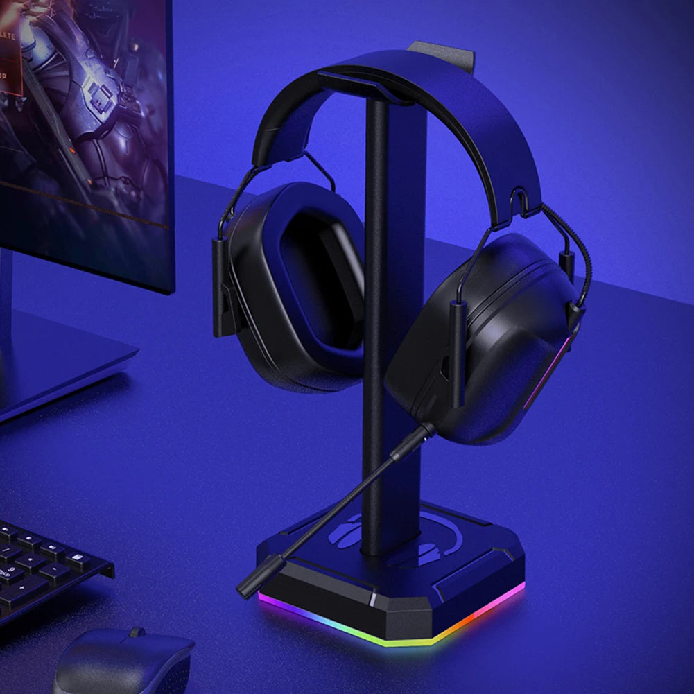 Support pour casque rétroéclairé RGB,