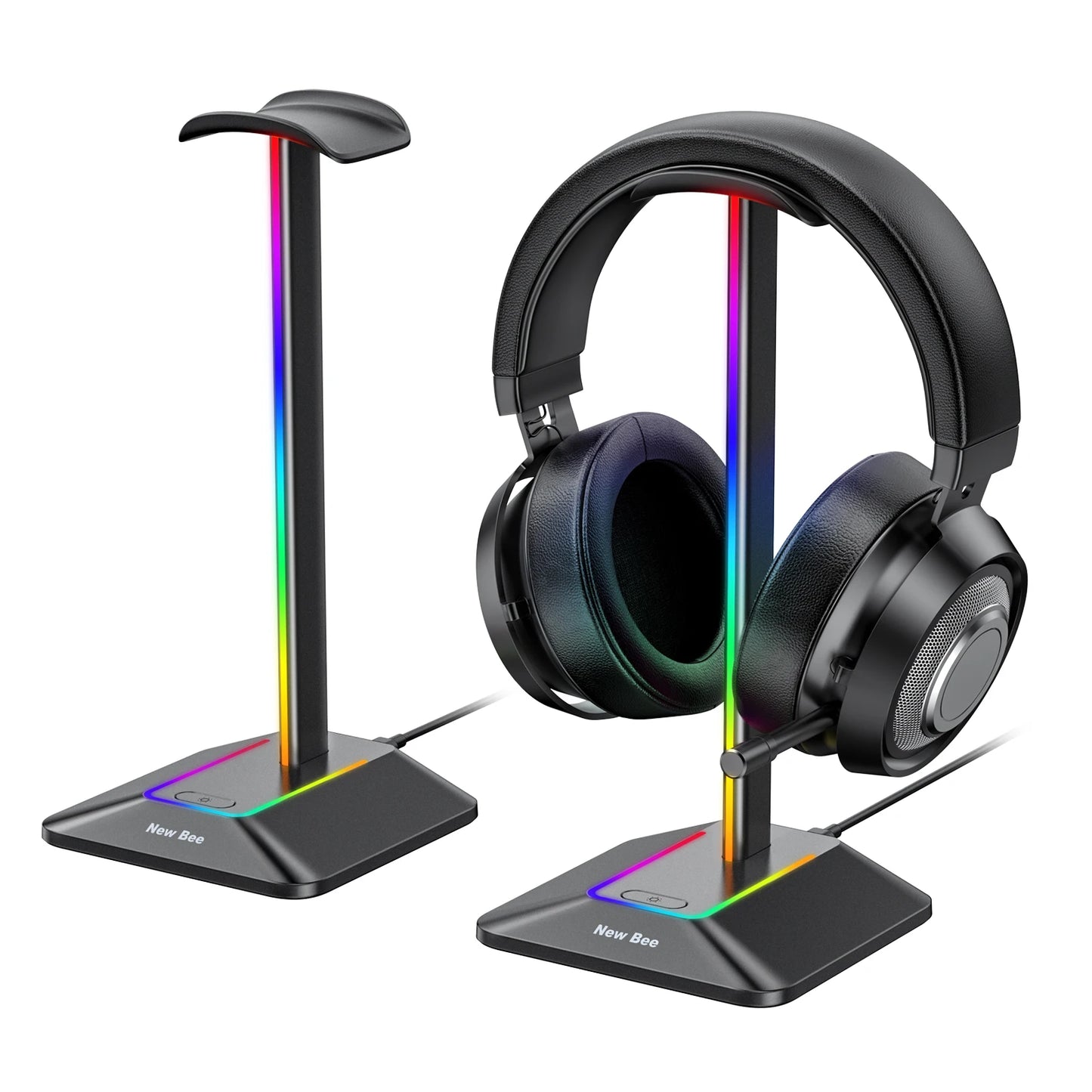Support pour casque New Bee Z9 avec éclairage RGB, base antidérapante en alliage d'aluminium