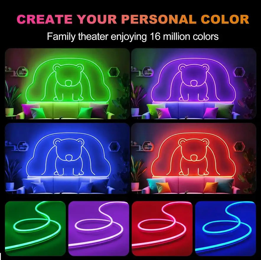 Bande de néon LED RGB avec télécommande
