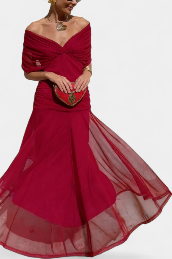 Robe Marissa Longue À Fleurs & Col En V