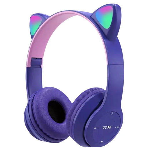 Casque sans fil avec oreilles de chat