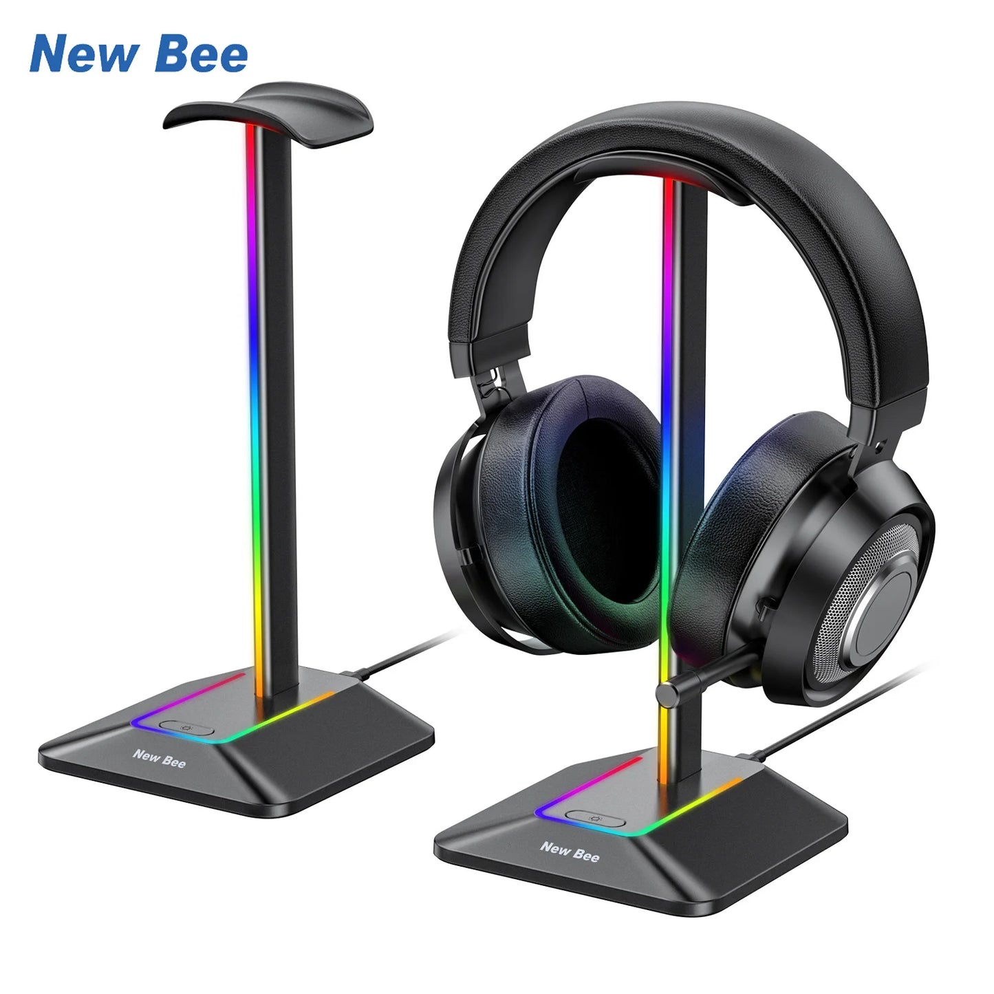 Support pour casque New Bee Z9 avec éclairage RGB, base antidérapante en alliage d'aluminium