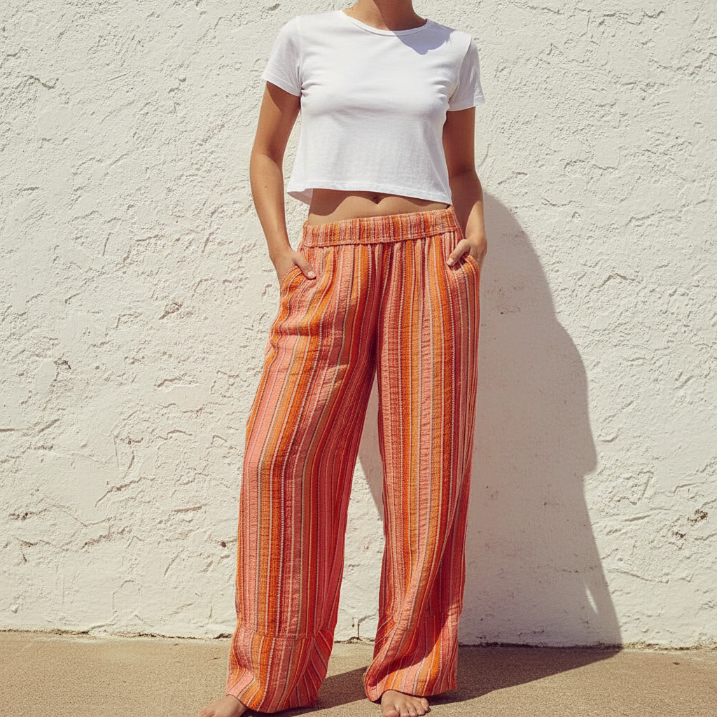 Pantalon Tissé "Azura 70s" Ultra Confortable