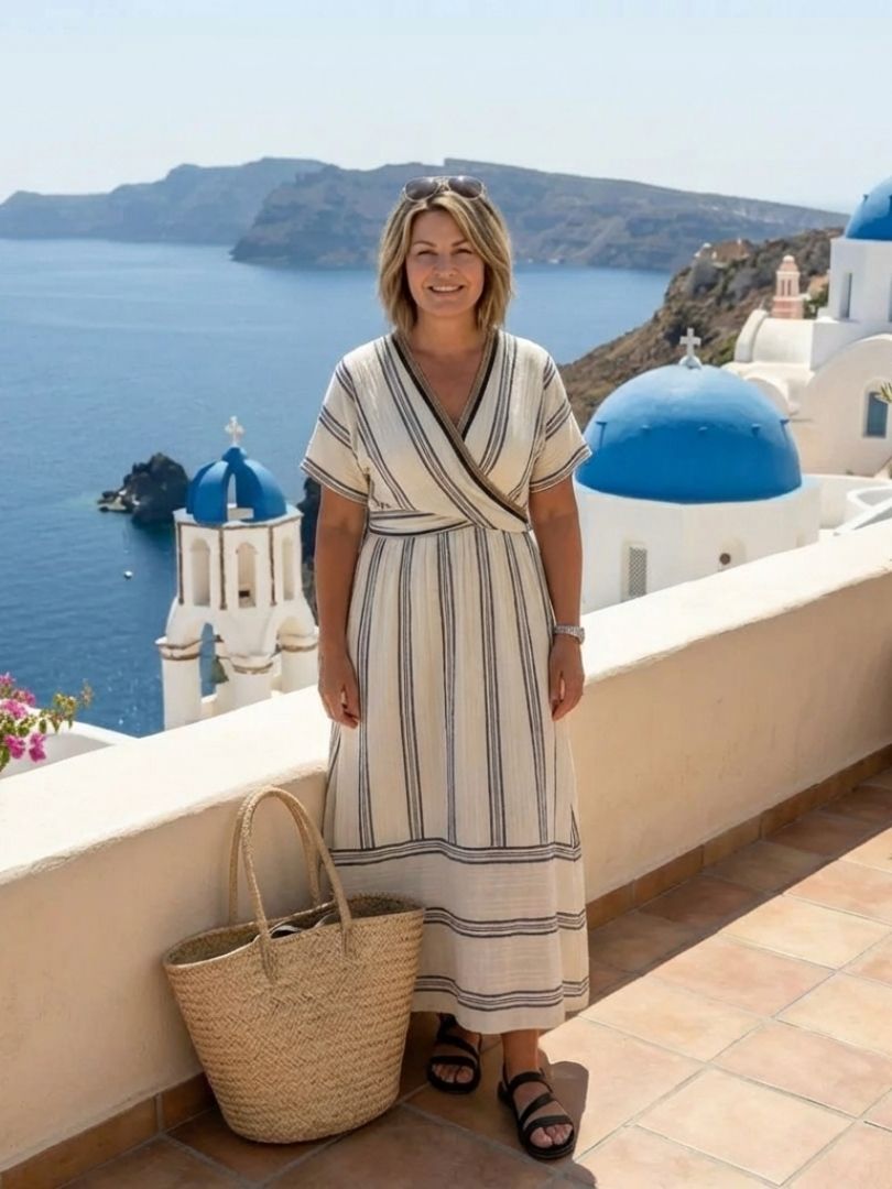 Robe Milos Mi-longue À Col En V