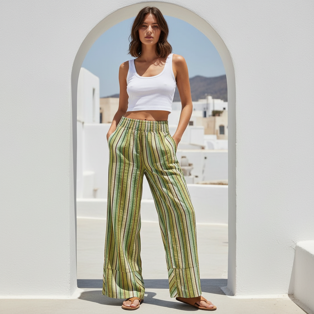 Pantalon Tissé "Azura 70s" Ultra Confortable