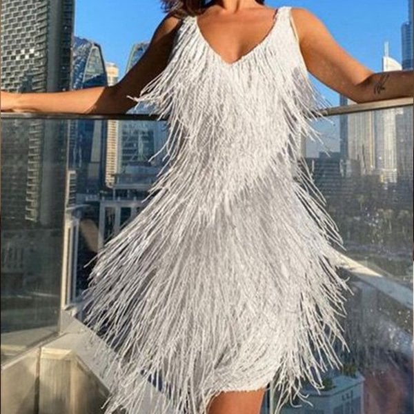 Robe De Soirée Élégante À franges