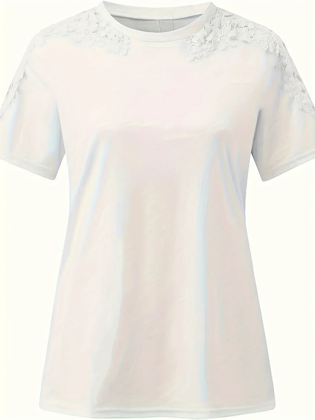 T-shirt D'été À Manches Courtes Avec Dentelle