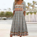 Robe Bohème Élégante En Coton Doux
