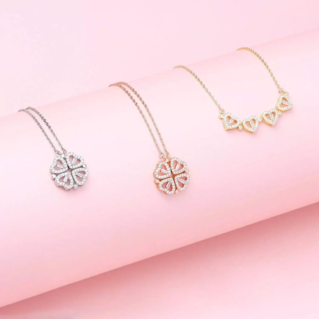 Clémence | Collier Trèfle Porte-Bonheur Serti de Cristaux